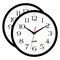 2 Pieces Silent Wall Clock, 10 Inch Non Ticking Quiet Digital Sweep Decorative Battery Operated Wall Clocks for Living Room Bedroom Kitchen School Office Decor, Black